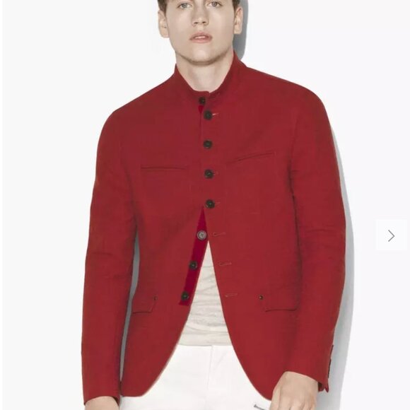 MULTI-BUTTON JACKET Burgandy Size 50 EU 40 US - Picture 5 of 7